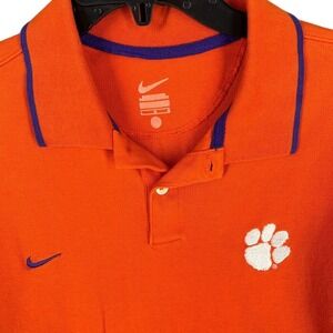 Clemson Universiy Polo Shirt Mens L Orange Nike Embroidered College‎ Alumni